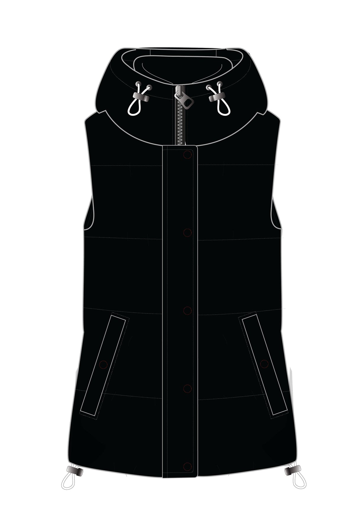 HOODED RECYCLED PUFFER VEST