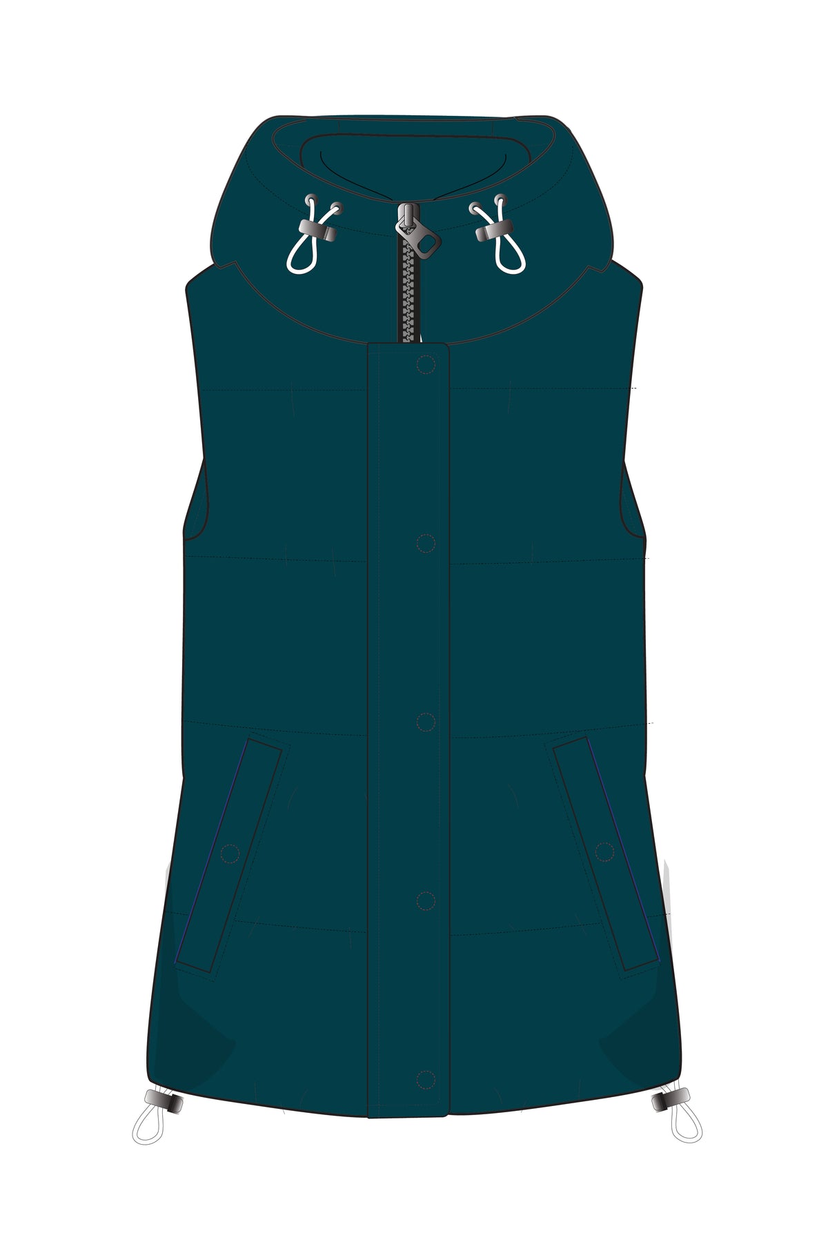 HOODED RECYCLED PUFFER VEST