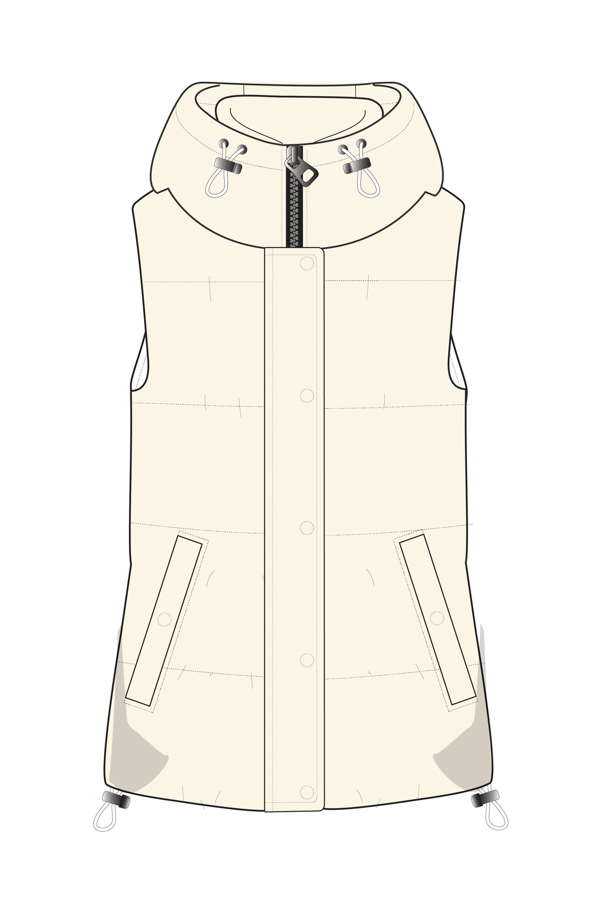 HOODED RECYCLED PUFFER VEST