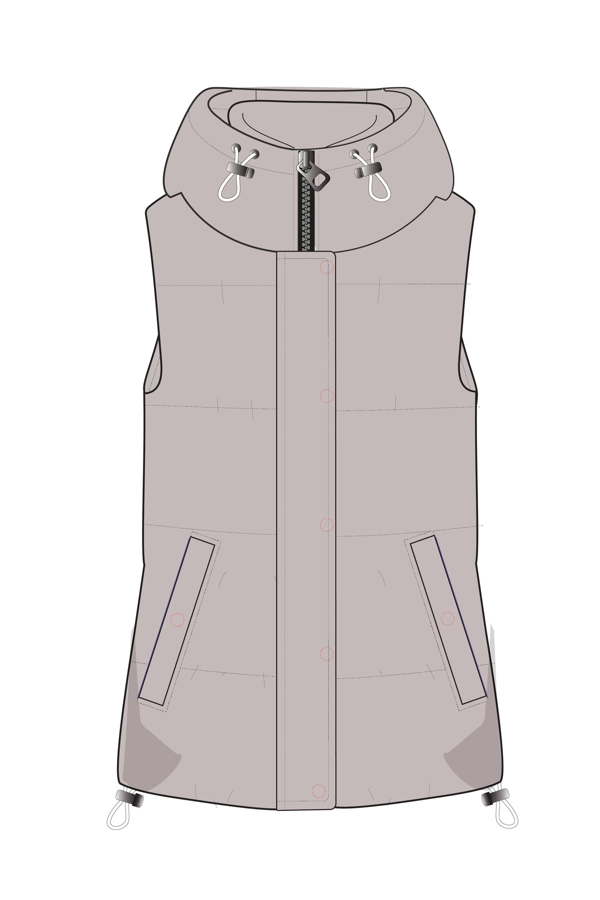 HOODED RECYCLED PUFFER VEST