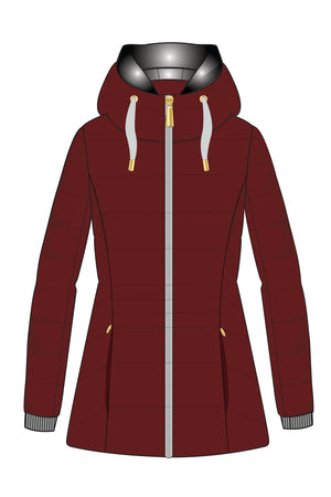 HOODED ZIP FRONT PUFFER WITH STORM CUFF