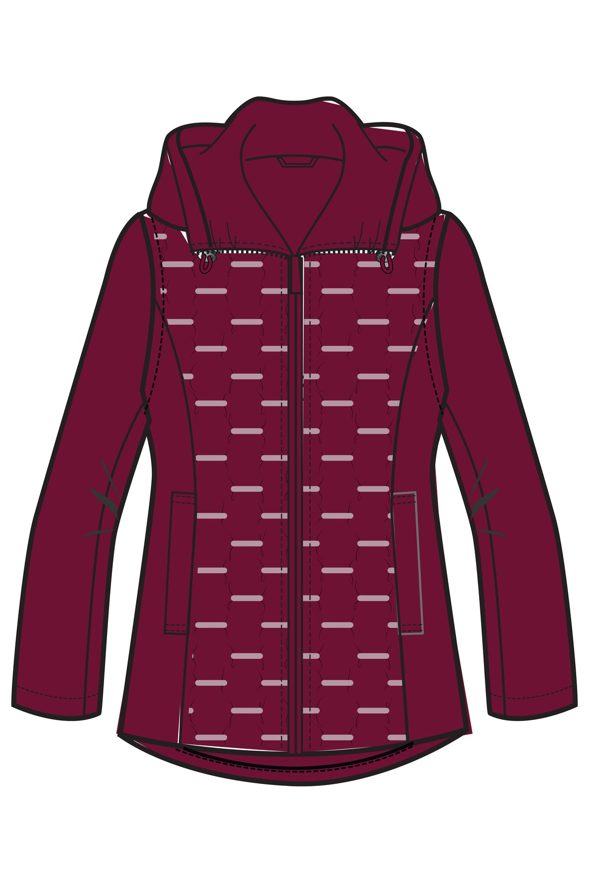 HOODED RECYCLED HEAT PRESS JACKET WITH REMOVABLE SLEEVES