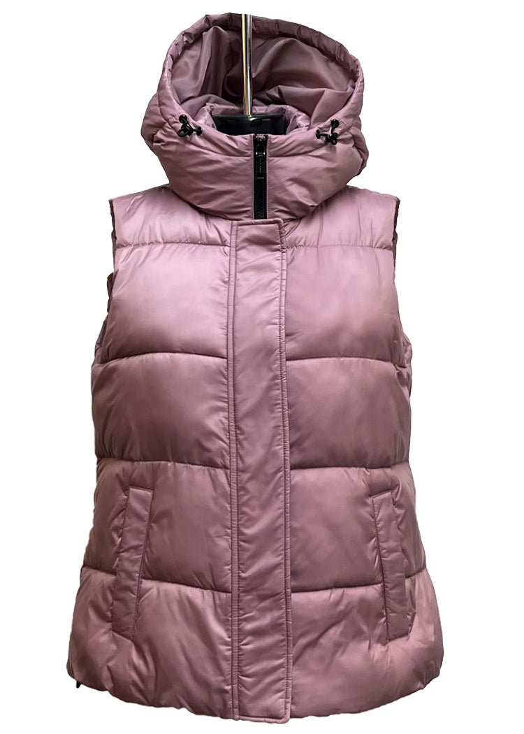 HOODED RECYCLED PUFFER VEST